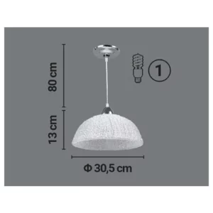 Pendente Meia Bola G Cr Shammaluz - Imagem 1