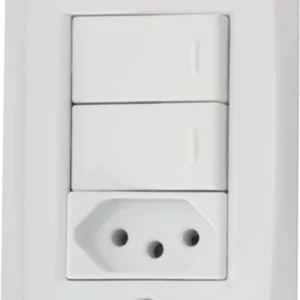 Conjunto 2 Interruptores Vertical e 1 Tomada 2p+t Lux² 10a 250v 4 X 2 - Tramontina - Imagem 1