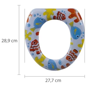 Assento Sanitário Oval Almofadado Infantil Peixe - Imagem 4