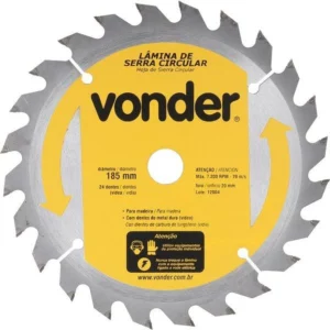 Disco de Serra Circular 185 X 20mm para Madeira 24 Dentes - Vonder - Imagem 1
