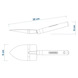 Pazinha Larga com Cabo de Madeira 30cm Laranja - Imagem 6