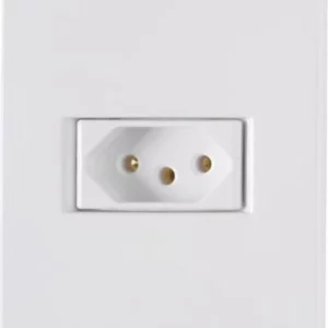 Conjunto com 1 Tomada 2p+t 10a e Placa Liz Branco - Tramontina - Imagem 1