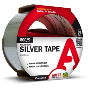 Fita Silver Tape Adere 45mm X 5m Prata 800s Blister - Imagem 1