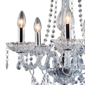 Lustre Clássico Transparente de 5 Lâmpadas 42w Bivolt Cromado - Imagem 5