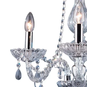 Pendente em Vidro Trabalhado Clássico 3 Lâmpadas E14 Transparente - Imagem 4