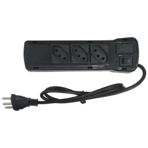 Filtro Linha Fiolux 3 Tomadas Bivolt Preto Blister - Fiolux - Imagem 1