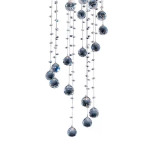 Plafon em Inox para 3 Lâmpadas Crystal Spiral 30x75cm Transparente - Imagem 3