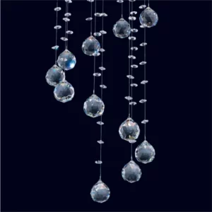 Plafon em Inox para 3 Lâmpadas Crystal Spiral 30x75cm Transparente - Imagem 4