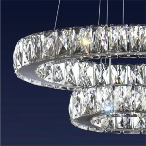 Pendente Led em Aço Tokyo Redondo 36w Bivolt 3000k Luz Amarela Cromo - Imagem 5