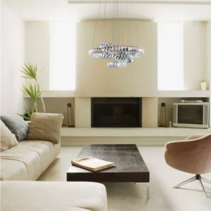 Pendente Led em Aço Tokyo Redondo 60w Bivolt 3000k Luz Amarela Cromo - Imagem 5