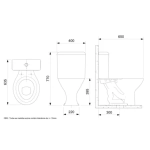 Kit Vaso Sanitário e Caixa Acoplada com Acessórios Saveiro Branco - Imagem 5