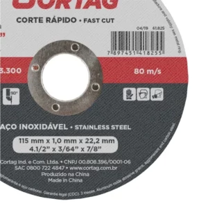 Disco de Corte Inox 115x1x22,2mm - Imagem 2