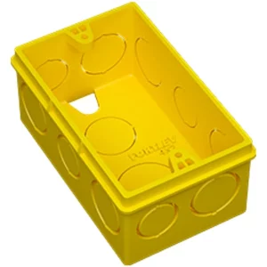 Caixa de Luz Retangular 4x2  pvc Amarelo Antichama - Fortlev - Imagem 1