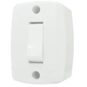 Interruptor 1ts Retangular Sobrepor Branco - Ilumi