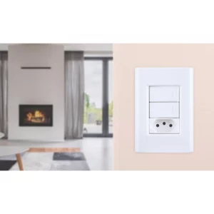 Placa 3 Postos Giz 4 X 2 Branca - Tramontina - Imagem 1