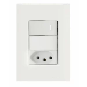 Conjunto 4x2 de 1 Interruptor Simples 10a 250v + Tomada 2p+t 20a 250v - Tramontina - Imagem 1