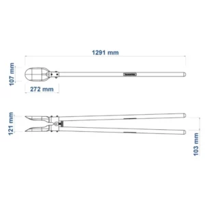 Cavadeira Articulada com Cabo de Madeira 110cm Natural - Imagem 2