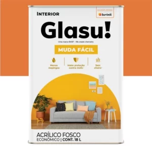 Tinta Acrílica Econômico Glasu Muda Fácil Fosco Cenoura 18 Litros - Imagem 1