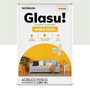 Tinta Acrílica Econômico Glasu Muda Fácil Fosco Gelo 18 Litros - Imagem 1