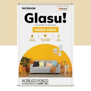 Tinta Acrílica Econômico Glasu Muda Fácil Fosco Marfim 18 Litros - Imagem 1