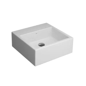 Cuba de Apoio Quadrada com Mesa Branco 410 X 410 X 155mm