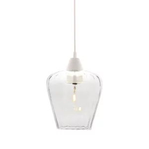 Pendente Taschibra Layla P Canelado Transparente 1xe27 Branca