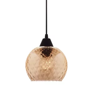 Pendente Taschibra Yasmin Boreal Conhaque 1xe27 Preta