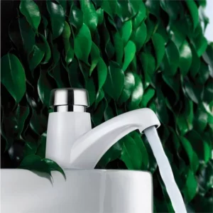 Torneira de Fechamento Automático para Lavatório de Mesa Eco Fortti Branca e Cromada - Imagem 3