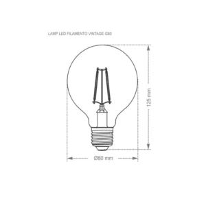 Lamp Led Filamento Vintage Globo G80 4w Autovolt âmbar - Imagem 3