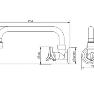 Torneira para Cozinha de Parede com Bica Móvel "u" Way Cromado 1/2" 1164 C30 - Imagem 1