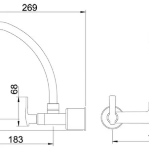Torneira Misturador para Cozinha de Parede com Bica Móvel One Cromado 1/2" - Imagem 1