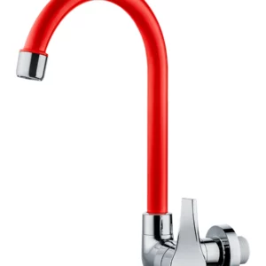 Torneira Parede Bica Móvel Twist Color Vermelho - Imagem 1