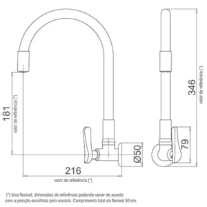 Torneira Multiuso de Parede com Bica Flexível White 1/2" - Imagem 2