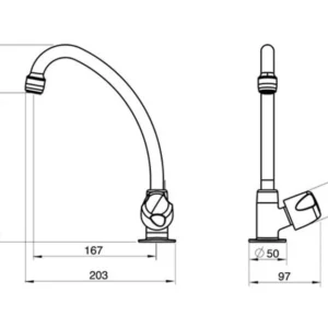 Torneira para Cozinha de Mesa com Bica Móvel Fatti Branco 1/2" - Imagem 2