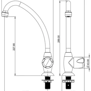 Torneira para Cozinha de Mesa com Bica Móvel Fatti Cromado 1/2" - Imagem 2