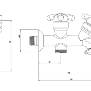 Torneira para Tanque com Saída para Máquina de Lavar Brio Branco 1/2 - Lorenzetti 1131 F34 - Imagem 2