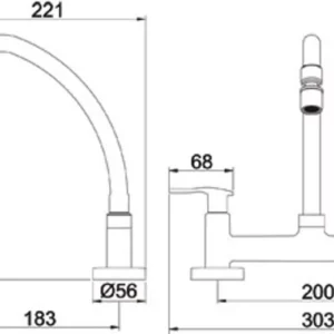 Torneira Misturador para Cozinha de Mesa com Bica Móvel One Cromado 1/2" - Imagem 2