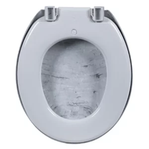 Assento Sanitário Oval Almofadado Branco Marmorizado - Imagem 4
