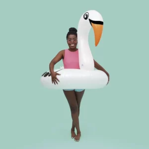 Boia Tipo Cisne Perolado Branco com Abertura - Mor - Imagem 8