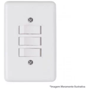 Interruptor Ilumi Stylus 3 Teclas Simples com Pl 2019 - Ilumi - Imagem 1