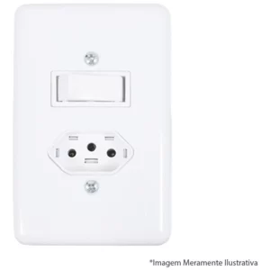 Interruptor Ilumi Stylus Tecla 1 Simpl+tom 2p+t com Pl 20a 250 - Ilumi