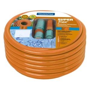 Mangueira 3 Camadas Super Flex 1/2" Laranja Pvc com Engates Rápidos e Esguicho 15m - Tramontina - Imagem 3