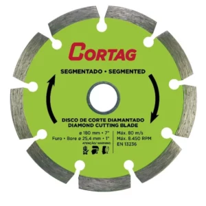 Disco de Corte Diamantado e Segmentado 180mm - Cortag