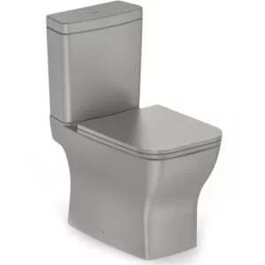 Kit Vaso Sanitário com Caixa Acoplada e Assento Soft Close Boss Cinza Matte