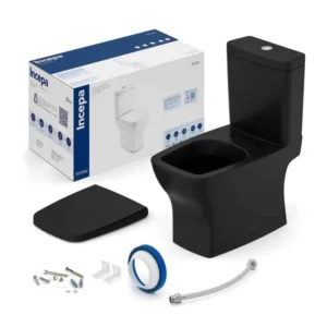 Kit Vaso Sanitário com Caixa Acoplada e Assento Boss 3/6 Litros Matte Black