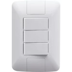Conjunto 4x2 com 3 Interruptores Paralelos 6 a 250 V Aria Branco - Tramontina