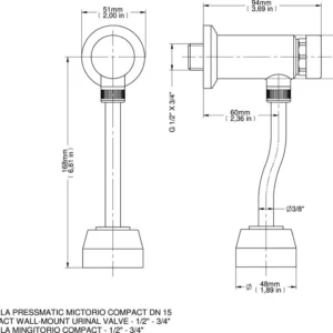 Válvula de Mictório Pressmatic Compact 1/2" - Imagem 2