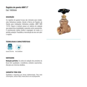 Registro de Gaveta Docol Europa 1/2 Polegadas - Imagem 4