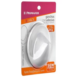 Gancho Plástica com Adesivo Primafer Redondo 2,0kg Blister 2505 - Imagem 1