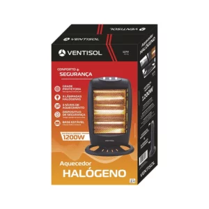 Aquecedor Elétrico Halógeno Portátil Preto 220v 1200w - Ventisol - Imagem 4